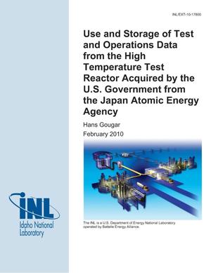 Use and Storage of Test and Operations Data from the High Temperature Test Reactor Acquired by the US Government from the Japan Atomic Energy Agency