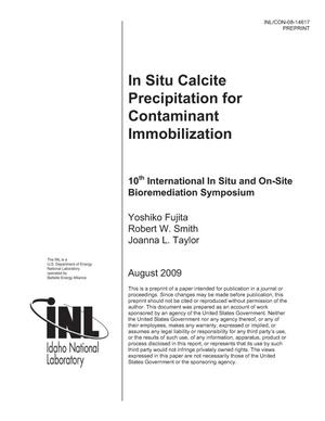 in situ Calcite Precipitation for Contaminant Immobilization
