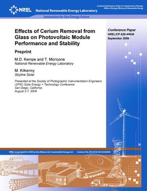 Effects of Cerium Removal from Glass on Photovoltaic Module Performance and Stability: Preprint
