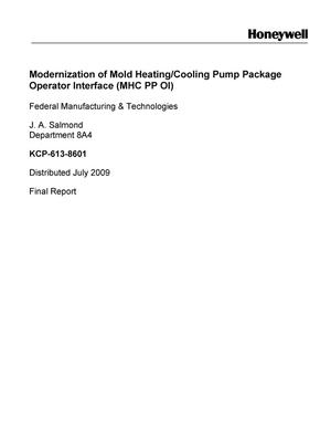Mold Heating and Cooling Pump Package Operator Interface Controls Upgrade