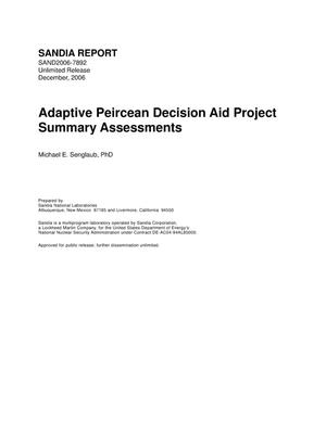 Adaptive Peircean decision aid project summary assessments.