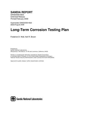 Long-term corrosion testing plan.
