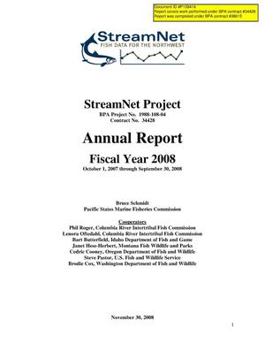 StreamNet Project : Annual Report Fiscal Year 2008.