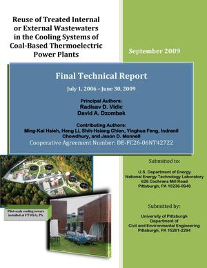 Reuse of Treated Internal or External Wastewaters in the Cooling Systems of Coal-Based Thermoelectric Power Plants