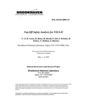 Top-Off Safety Analysis for NSLS-II