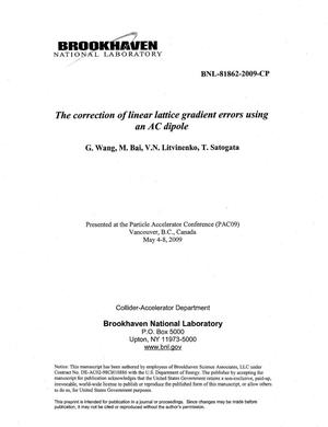 The correction of linear lattice gradient errors using an AC dipole