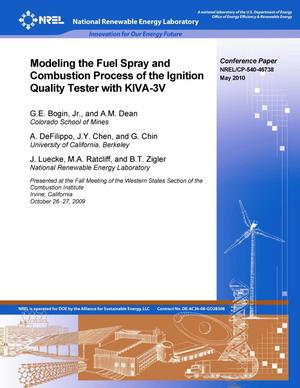 Modeling the Fuel Spray and Combustion Process of the Ignition Quality Tester with KIVA-3V