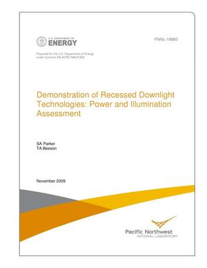 Demonstration of Recessed Downlight Technologies: Power and Illumination Assessment