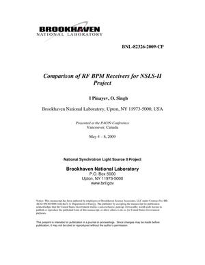 Comparison of RF BPM Receivers for NSLS-II Project