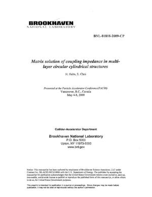 Matrix solution of coupling impedance in multi-layer circular cyclindrical structures