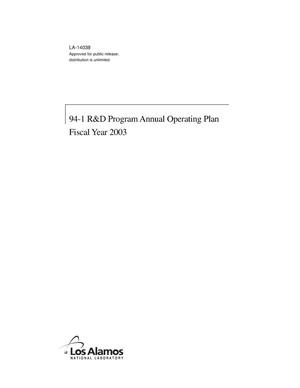 94-1 R&D Program Annual Operating Plan
