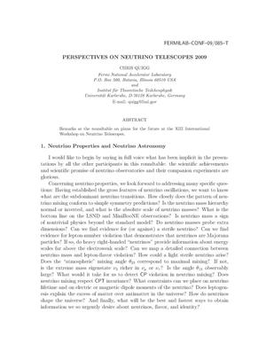 Perspectives on neutrino telescopes 2009