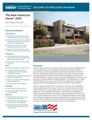 New American Home 2010: Las Vegas, Nevada, Building Technologies Program (Brochure)