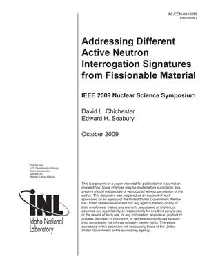 Addressing Different Active Neutron Interrogation Signatures from Fissionable Material
