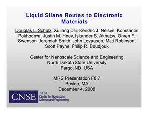 Liquid Silane Routes to Electronic Materials