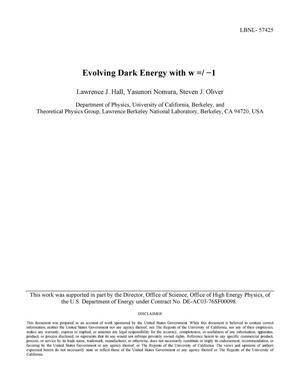 Evolving Dark Energy with w =/ -1