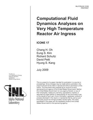 Computational Fluid Dynamics Analyses on Very High Temperature Reactor Air Ingress