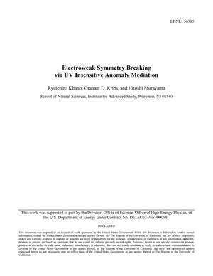 Electroweak Symmetry Breaking via UV Insensitive Anomaly Mediation