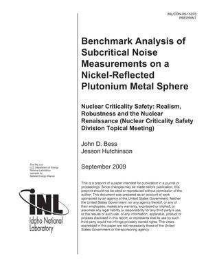 Benchmark Analysis of Subcritical Noise Measurements on a Nickel-Reflected Plutonium Metal Sphere