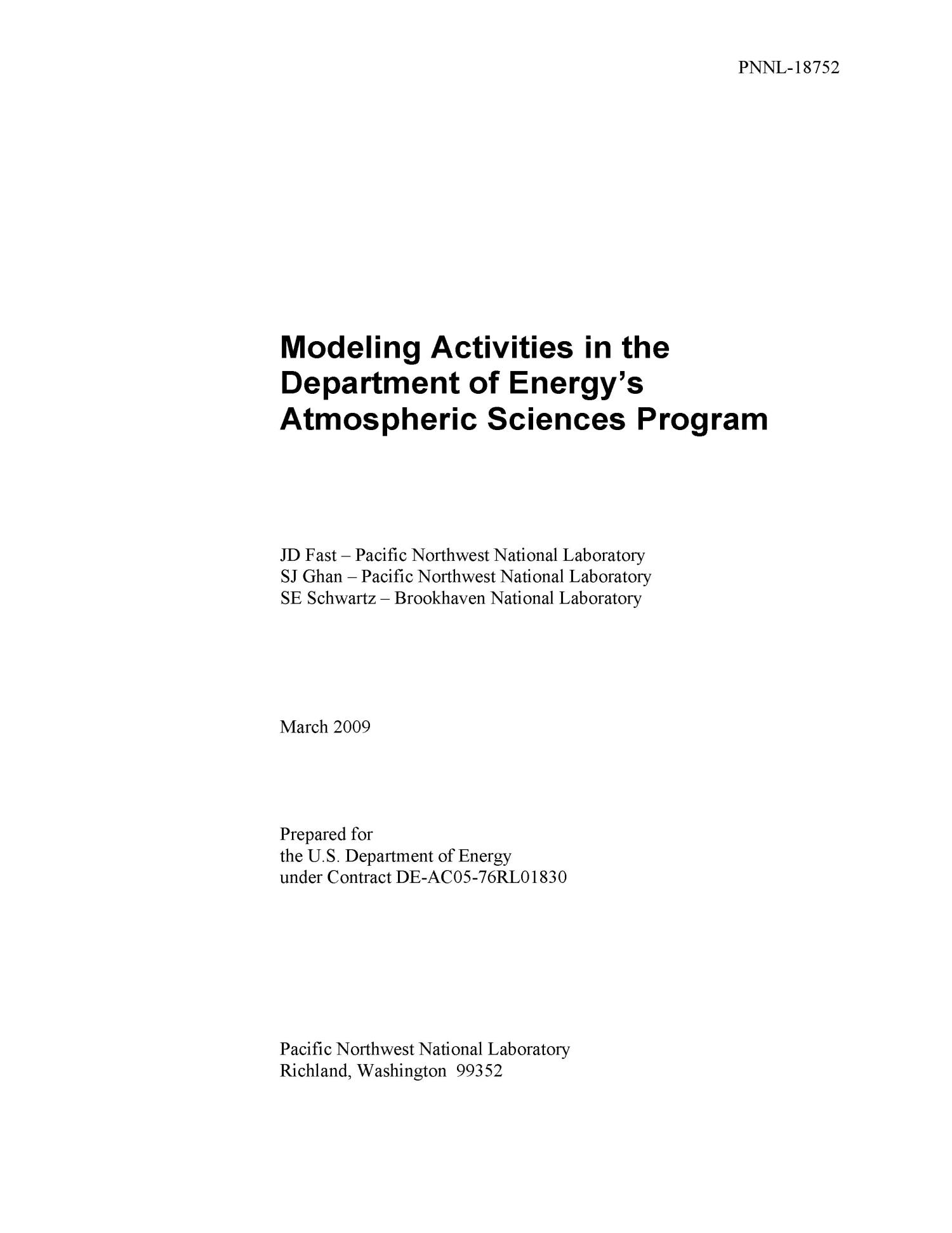 Modeling Activities in the Department of Energy’s Atmospheric Sciences Program
                                                
                                                    [Sequence #]: 3 of 40
                                                