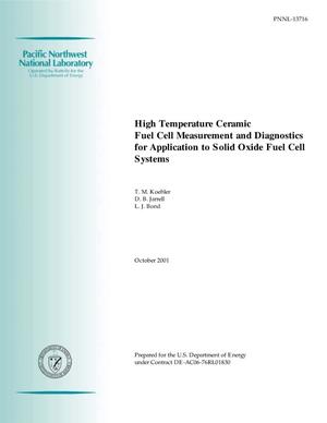 High Temperture Ceramic Fuel Cell Measurement and Diagnostics for Application to Solid Oxide Fuel Cell Systems