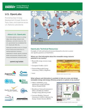 U.S. OpenLabs: Promoting Clean Energy Development Through Access to Tools, Data, and Expertise Across U.S. National Laboratories (Fact Sheet)
