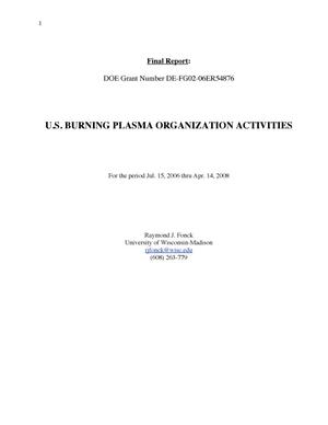U.S. Burning Plasma Organization Activities