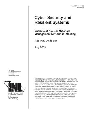 Cyber Security and Resilient Systems