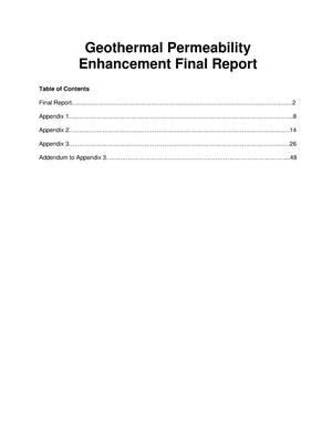 Geothermal Permeability Enhancement - Final Report