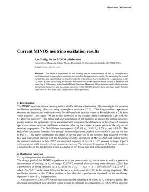 Current MINOS Neutrino Oscillation Results