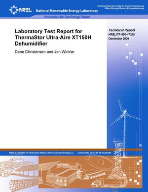 Laboratory Test Report for ThermaStor Ultra-Aire XT150H Dehumidifier