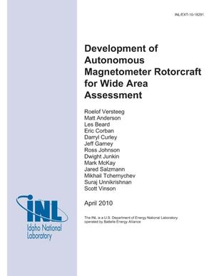 Development of autonomous magnetometer rotorcraft for wide area assessment