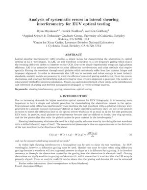 Analysis of systematic errors in lateral shearing interferometry for EUV optical testing