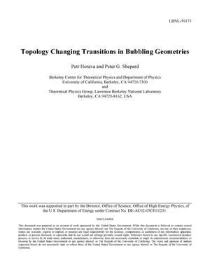 Topology Changing Transitions in Bubbling Geometries