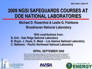 Primary view of object titled '2009 NGSI Safeguards Courses at DOE National Laboratories'.