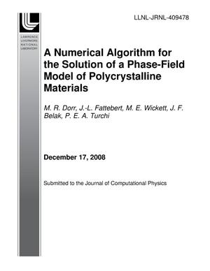A Numerical Algorithm for the Solution of a Phase-Field Model of Polycrystalline Materials