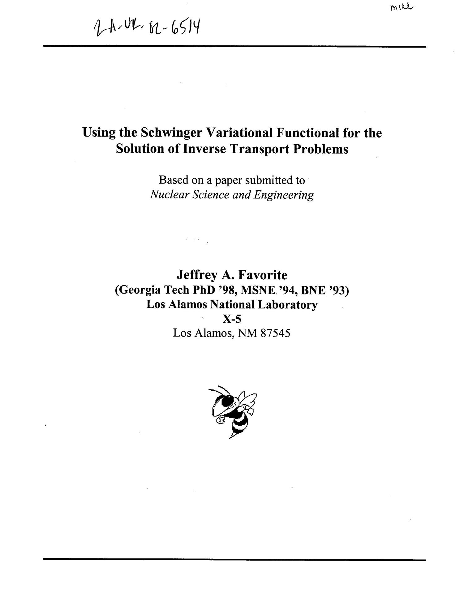 Using the Schwinger variational functional for the solution of inverse transport problems
                                                
                                                    [Sequence #]: 2 of 19
                                                