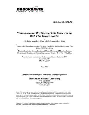 Neutron Spectral Brightness of Cold Guide 4 at the High Flux Isotope Reactor