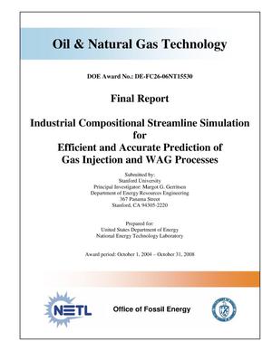 Industrial Compositional Streamline Simulation for Efficient and Accurate Prediction of Gas Injection and WAG Processes