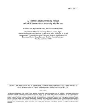 A viable supersymmetric model with UV insensitive anomaly mediation