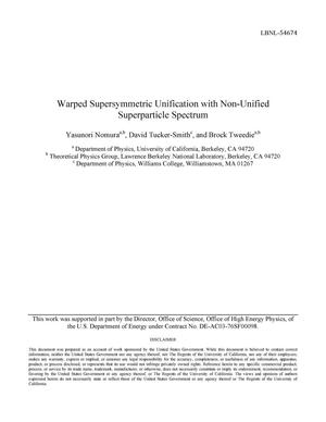 Warped Supersymmetric Unification with Non-Unified Superparticle Spectrum