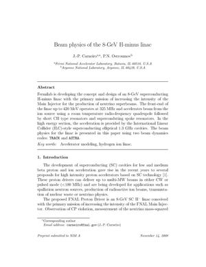 Beam physics of the 8-GeV H-minus linac