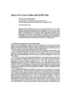 Theory of AC Loss in Cables with 2G HTS Wire