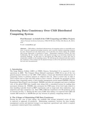 Ensuring data consistency over CMS distributed computing system
