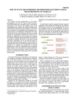 The TE Wave Transmission Method for Electron Cloud Measurements at Cesr-TA