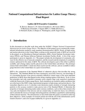 National Computational Infrastructure for Lattice Gauge Theory