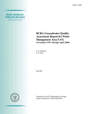 RCRA Groundwater Quality Assessment Report for Waste Management Area S-SX (November 1997 through April 2000)