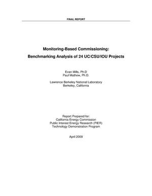Monitoring Based Commissioning: Benchmarking Analysis of 24 UC/CSU/IOU Projects