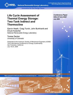 Life Cycle Assessment of Thermal Energy Storage: Two-Tank Indirect and Thermocline