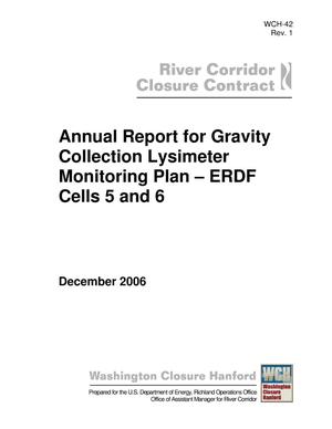 Annual Report for Gravity Collection Lysimeter Monitoring Plan - ERDF Cells 5 and 6